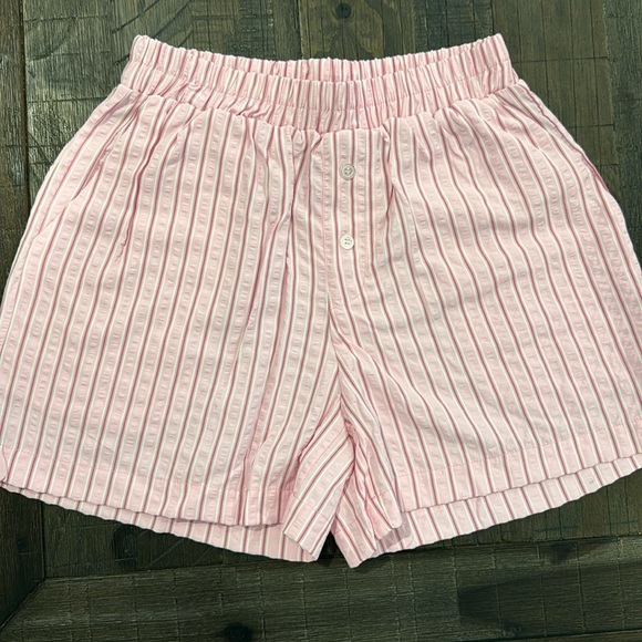 Happily Grey HG Pajama Boxer Shorts Set of 2 Pink and White Bows and Stripes - Picture 8 of 15